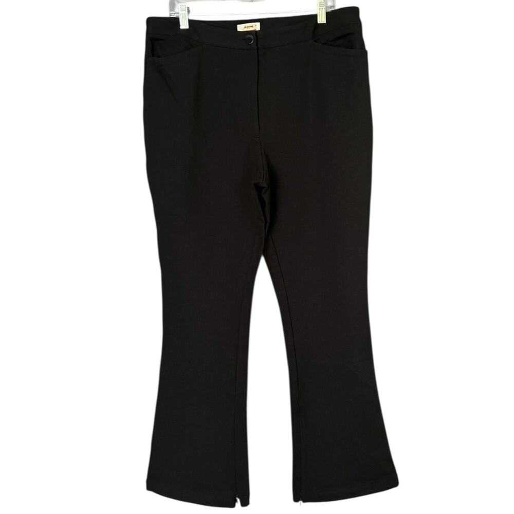Maeve Boot-Cut Ponte Pant Women's 16 Black Hidden Hem Zipper Classic Career NEW